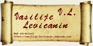 Vasilije Levičanin vizit kartica